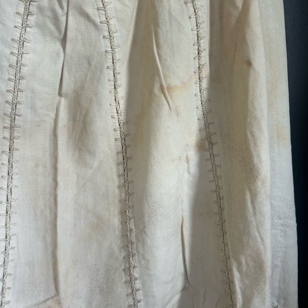 Vintage 70's Embellished Embroidered Crochet Cotton Skirt Size M/L - Picture 6 of 10
